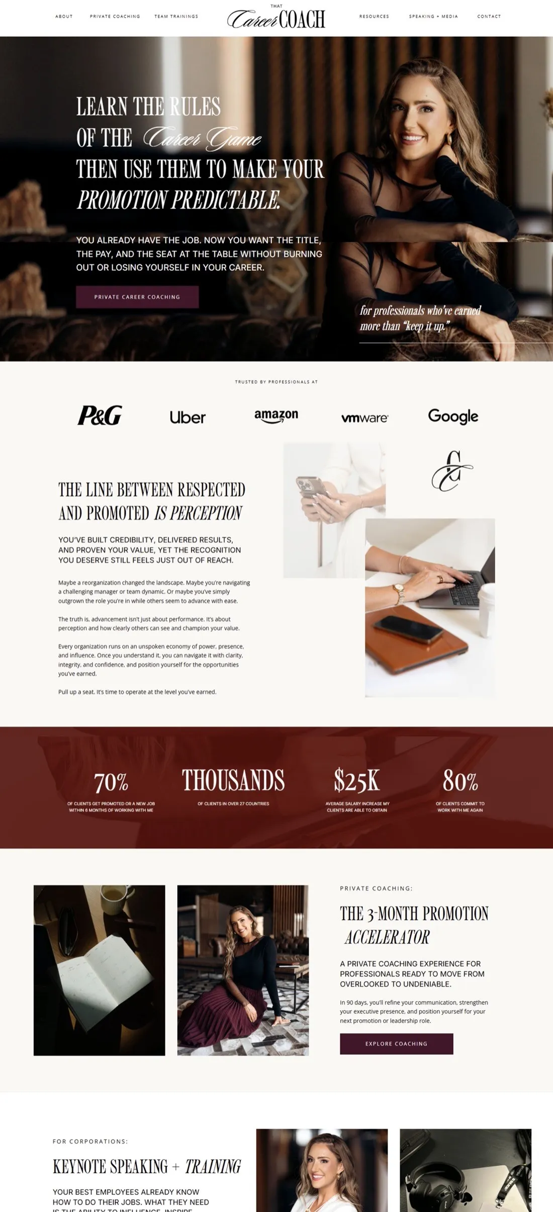 Kendall Berg That Career Coach personal brand website design